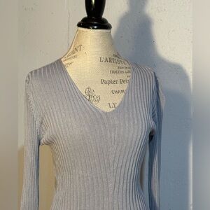 Banana Republic Blue Ribbed Knit Top